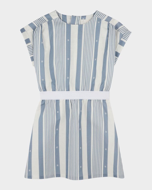 Girl's 4G Jacquard Striped Dress, Size 8-14